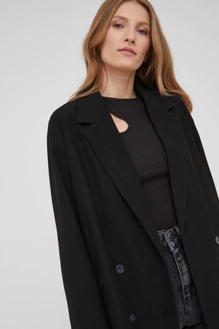 Пиджак Answear Lab цвет чёрный двубортный однотонная