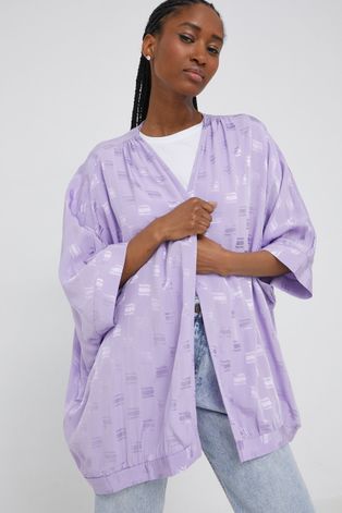 Kimono Answear Lab fialová barva, bez zapínání