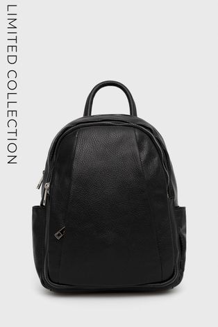 Kožni ruksak Answear Lab za žene, boja: crna, mali, jednobojni model
