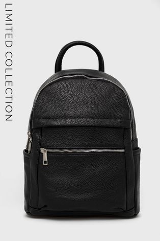Кожаный рюкзак Answear Lab женский цвет чёрный маленький однотонный