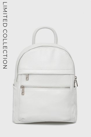 Кожаный рюкзак Answear Lab женский цвет белый маленький однотонный