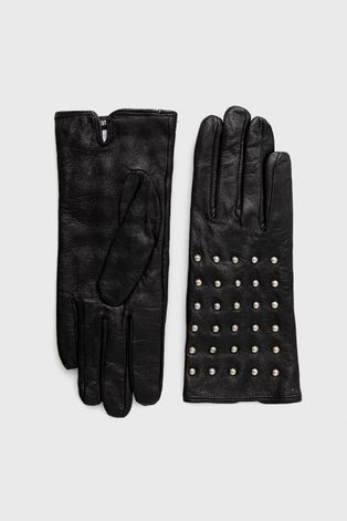 Kožené rukavice Answear Lab dámské, černá barva