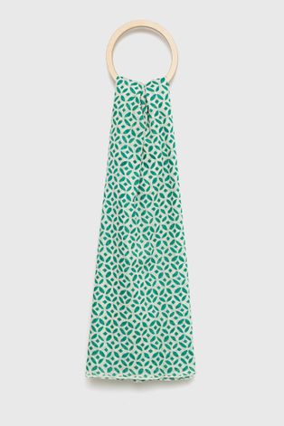 Бавовняний шарф Answear Lab колір зелений візерунок