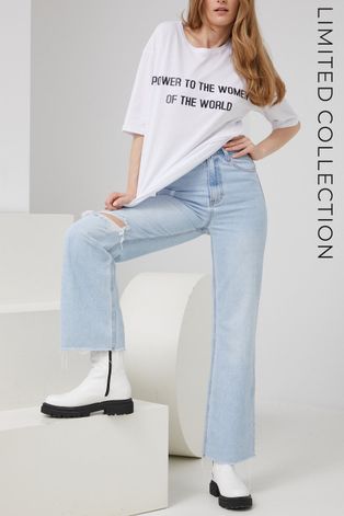 Джинсы Answear Lab Premium Jeans X Лимитированная коллекция BE BRAVE женские высокая посадка