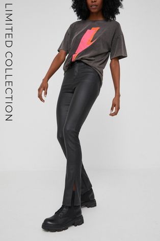 Answear Lab spodnie answear.LAB X kolekcja limitowana NO SHAME damskie kolor czarny dopasowane high waist