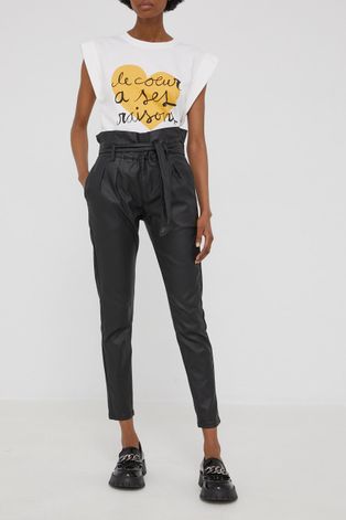 Kalhoty Answear Lab Answear.lab X Limitovaná kolekce No Shame dámské, černá barva, přiléhavé, high waist