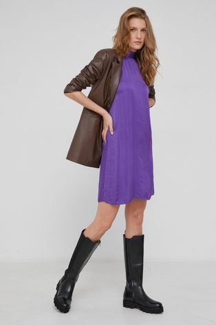 Šaty Answear Lab fialová barva, mini, jednoduché