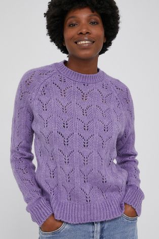 Answear Lab Sweter damski kolor fioletowy