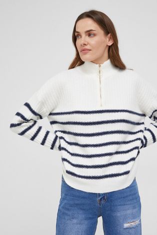 Answear Lab Sweter z wełną damski kolor beżowy
