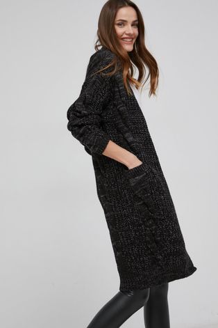 Answear Lab Cardigan de lână femei, culoarea negru, calduros