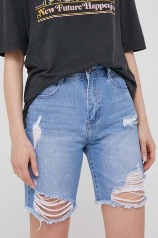 Answear Lab szorty jeansowe damskie gładkie high waist