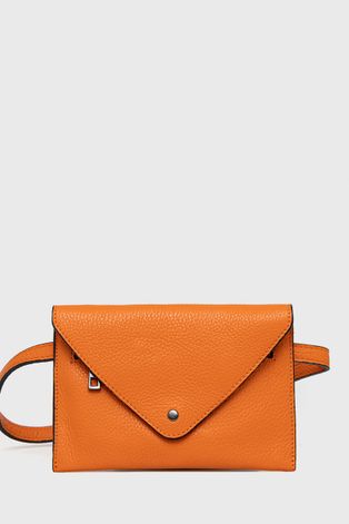 Kožená listová kabelka Answear Lab oranžová farba
