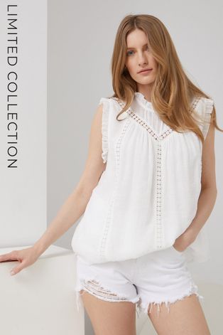 Μπλουζάκι Answear Lab X limited festival collection BE BRAVE χρώμα: άσπρο