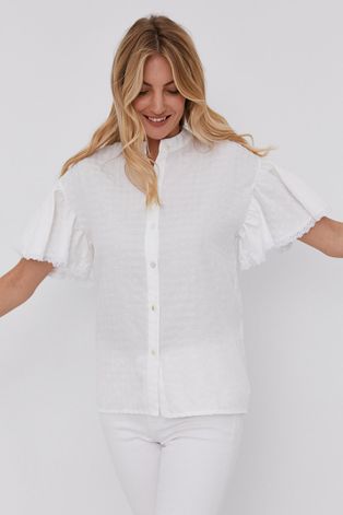 Answear Lab Koszula damska kolor biały regular ze stójką