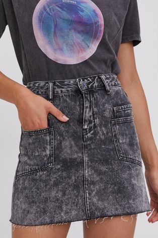 Džínová sukně Answear Lab šedá barva, mini, jednoduchá