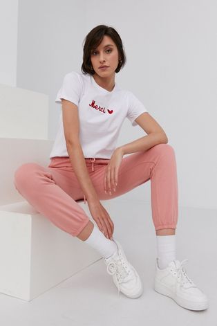 Answear Lab Spodnie damskie kolor różowy gładkie