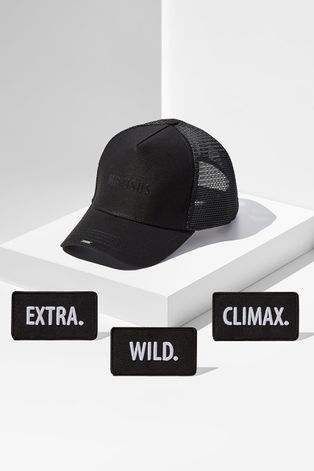 Čiapka Next generation headwear čierna farba, s nášivkou