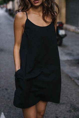 Βαμβακερό φόρεμα MUUV. Sukienka #surfgirl χρώμα: μαύρο