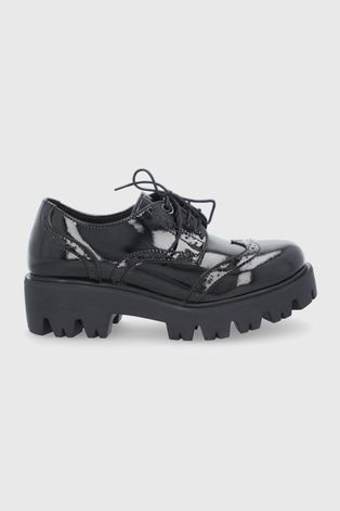 Половинки обувки Altercore Nefi Vegan Black Patent дамски в черно с платформа