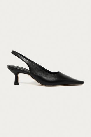 Кожени обувки с висок ток Liviana Conti в черно