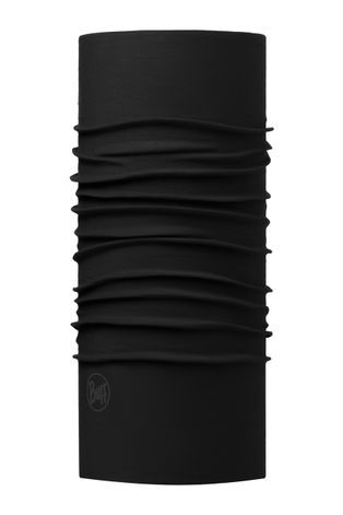 Кръгъл шал Buff Solid Black в черно с изчистен дизайн