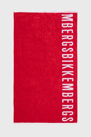 Хлопковое полотенце Bikkembergs цвет красный