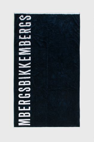 Βαμβακερή πετσέτα Bikkembergs χρώμα: ναυτικό μπλε