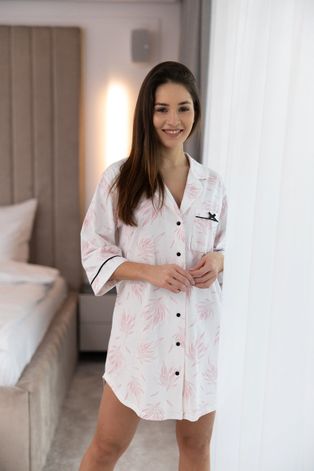 Горнище на пижама Sensis дамско в бяло от памук