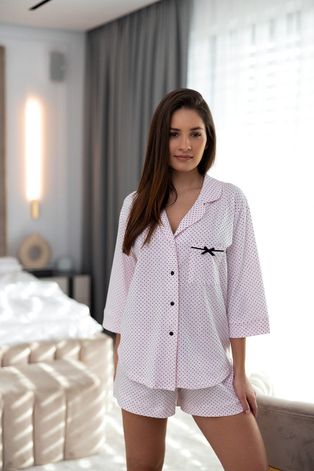 Pamučna pidžama Sensis boja: ružičasta, pamučna