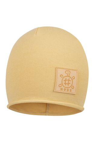 Broel czapka dziecięca Atlas kolor żółty z cienkiej dzianiny