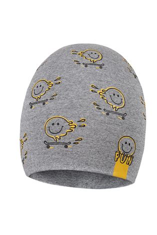Детска шапка с две лица Broel в жълто с фина плетка