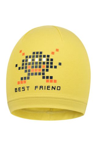 Broel czapka dziecięca Bodo kolor żółty z cienkiej dzianiny
