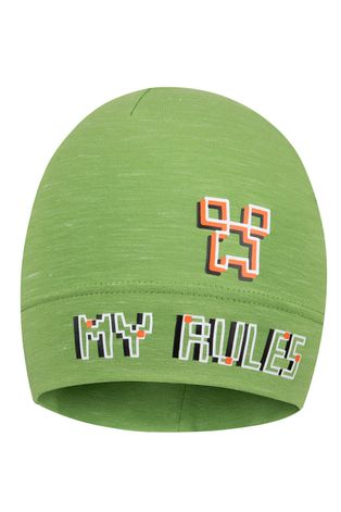 Broel czapka dziecięca Cameron kolor zielony z cienkiej dzianiny
