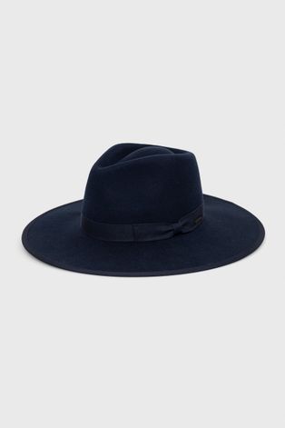 Вовняний капелюх Brixton колір синій вовна