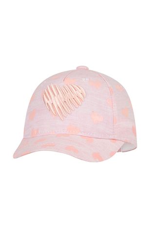 Broel czapka dziecięca kolor różowy z aplikacją
