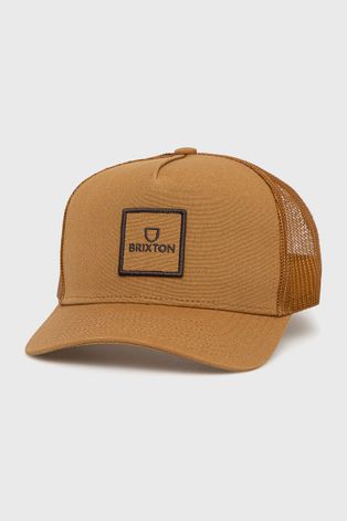 Brixton czapka kolor brązowy z aplikacją