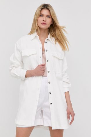 Βαμβακερό πουκάμισο Silvian Heach γυναικεία, χρώμα: άσπρο,
