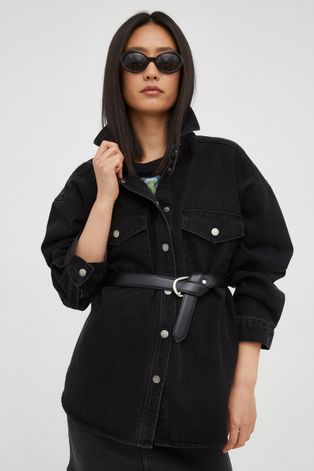 Traper jakna Lee Cooper za žene, boja: crna, za prijelazno razdoblje