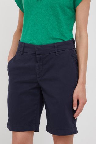 Kratke hlače Mos Mosh za žene, boja: bež, glatki materijal, srednje visoki struk