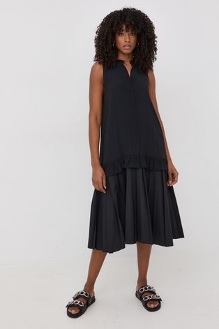 Φόρεμα από συνδιασμό μεταξιού Beatrice B χρώμα: μαύρο,