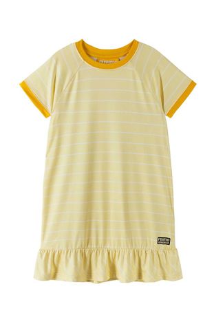 Dívčí šaty Reima Tuulonen žlutá barva, mini, oversize