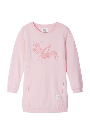 Dětské bavlněné šaty Reima růžová barva, mini