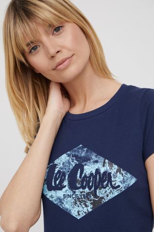 Бавовняна футболка Lee Cooper колір синій