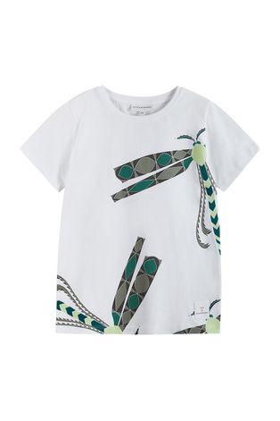 Reima t-shirt bawełniany dziecięcy kolor biały wzorzysty