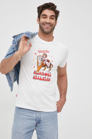 Manuel Ritz t-shirt bawełniany kolor biały z nadrukiem
