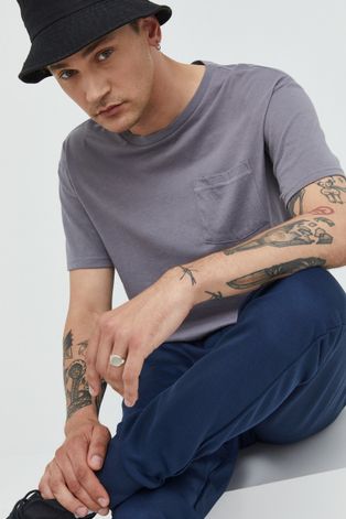 Majica kratkih rukava Brixton za muškarce, boja: siva, jednobojni model