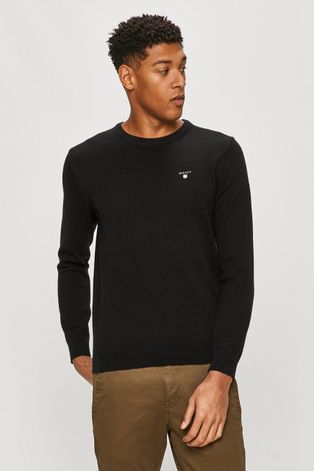 Gant Sweter z domieszką wełny męski kolor czarny