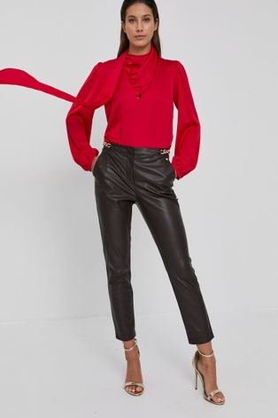 Блуза Nissa дамска в червено с изчистен дизайн