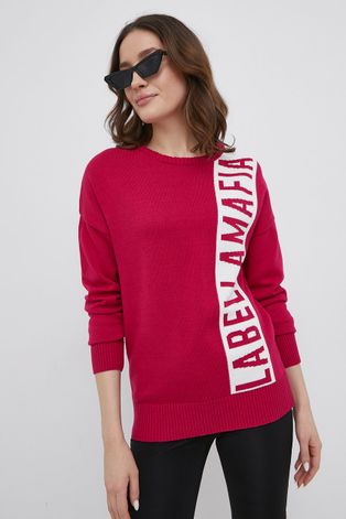 LaBellaMafia Sweter damski kolor różowy lekki