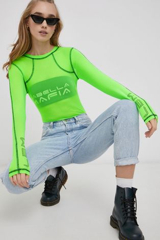 Majica dugih rukava LaBellaMafia boja: zelena
